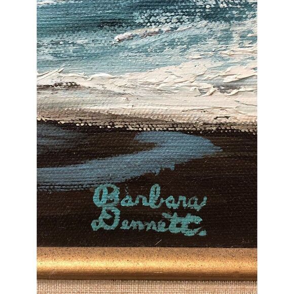 Vintage Oil Painting Seascape By Barbara Bennett - Picture 2 of 4